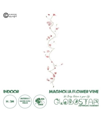 GloboStar® Artificial Garden MANGOLIA FLOWER VINE 21473 Τεχνητό Διακοσμητικό Κλαδί Μανόλιας  Y300cm
